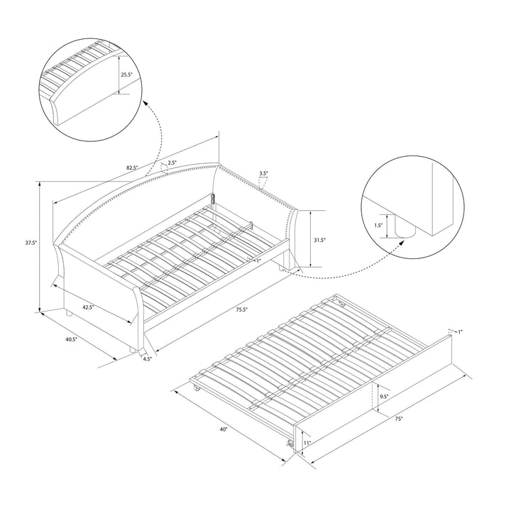 Grayson Daybed & Trundle - Oatmeal - Twin