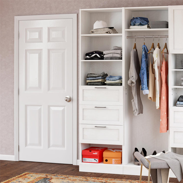 Eiler 3 Drawer Modular Closet Unit - Ivory Oak