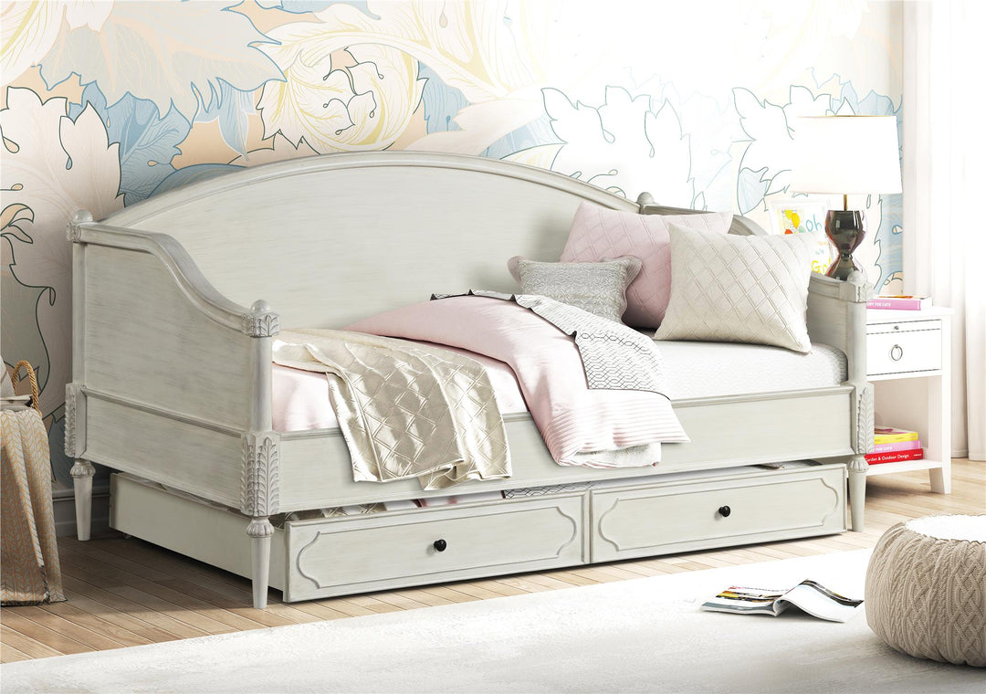Lorena Twin Sized Trundle with Drawer Aesthetic - Antique White