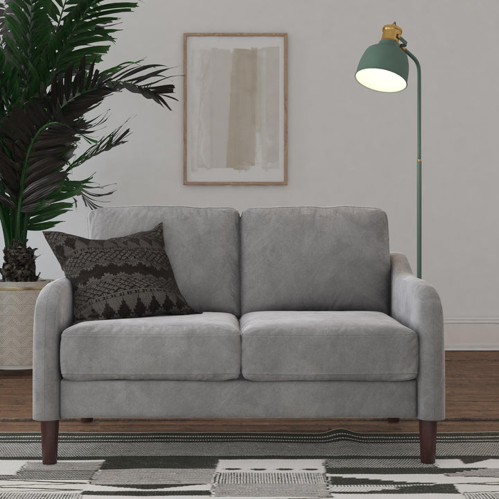 Marbella Velvet Upholstered 2-Seater Loveseat Sofa - Gray