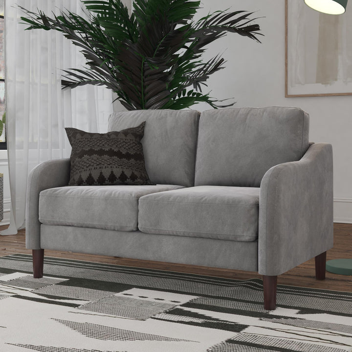 Marbella Velvet Upholstered 2-Seater Loveseat Sofa - Gray