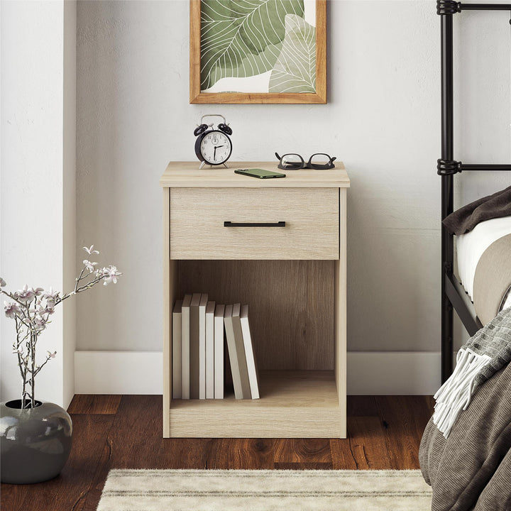 BrEZ Build Pearce Nightstand with Drawer - Blonde Oak