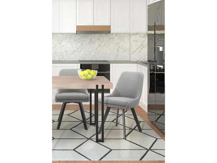 Kent Rustic Dining Table with Black Metal Legs - Light Oak