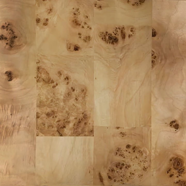Burlwood Round Wood Veneer End Table - Burl Veneer