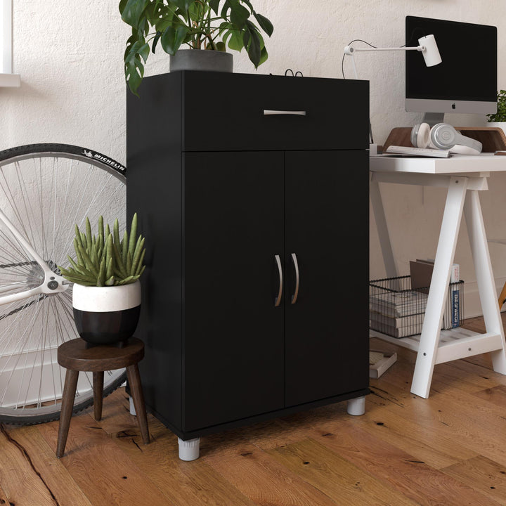 Basin 24 Inch 2 Door Base Storage Cabinet - Black