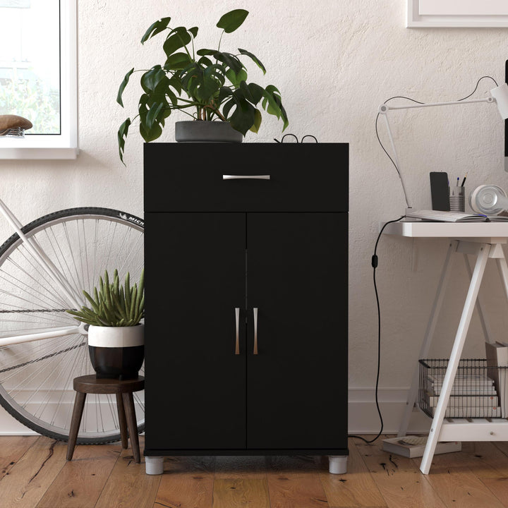 Basin 24 Inch 2 Door Base Storage Cabinet - Black