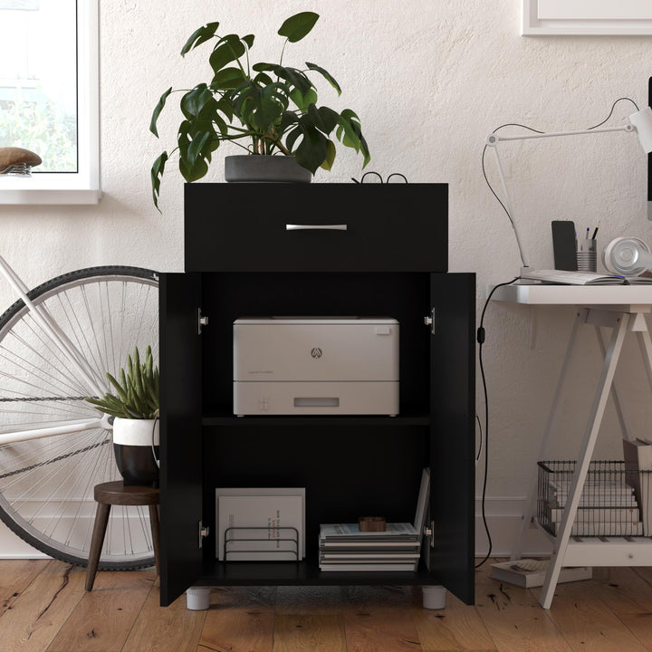 Basin 24 Inch 2 Door Base Storage Cabinet - Black