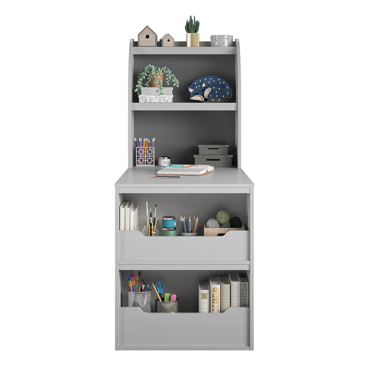 Jocelyn Multifunctional Storage Desk with 6 Shelves - Dove Gray
