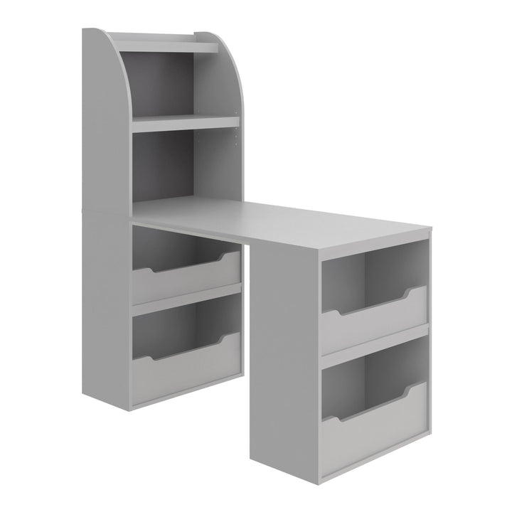 Jocelyn Multifunctional Storage Desk with 6 Shelves - Dove Gray