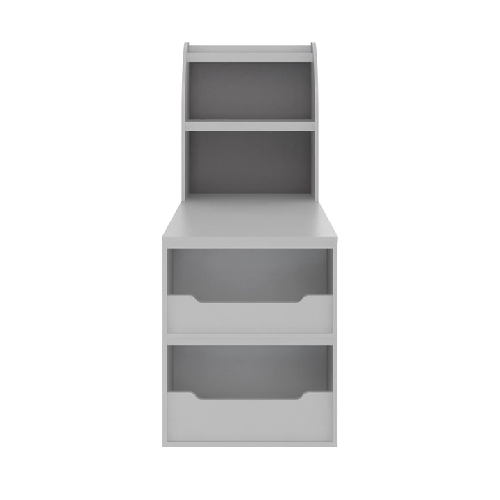 Jocelyn Multifunctional Storage Desk with 6 Shelves - Dove Gray