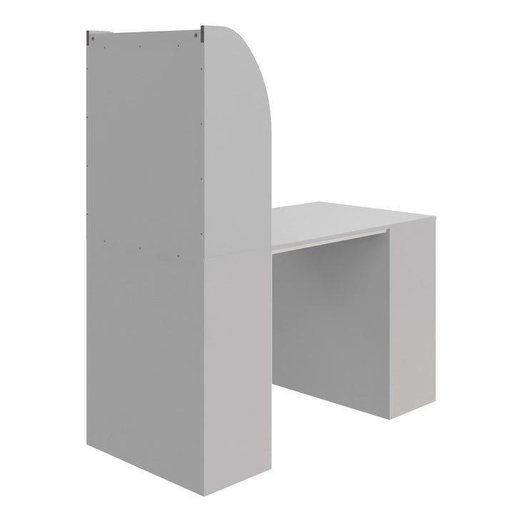 Jocelyn Multifunctional Storage Desk with 6 Shelves - Dove Gray