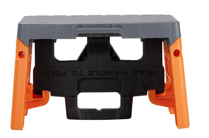 1 Step Plastic Folding Step Stool with 300 lb Weight Capacity - Orange