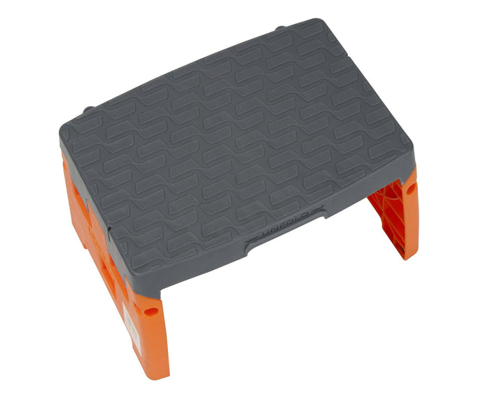 1 Step Plastic Folding Step Stool with 300 lb Weight Capacity - Orange