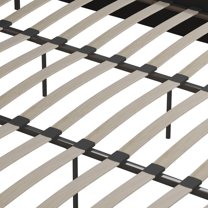 Callie Velvet Upholstered Bed with Wood Frame and Slats - Black - King