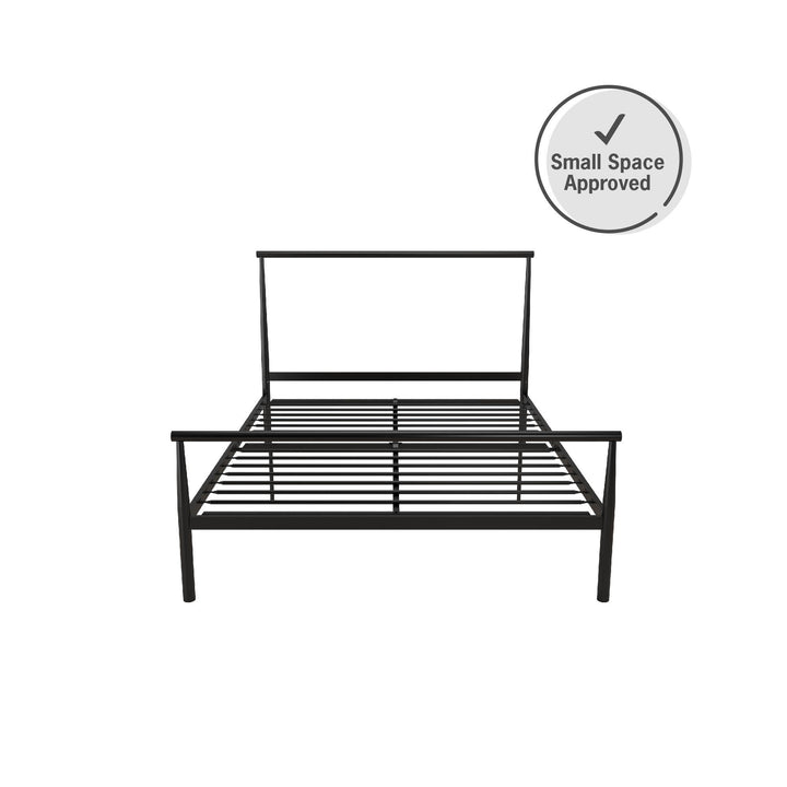 Calixa Modern Metal Bed with Multiple Height Adjustment Options - Black - Full