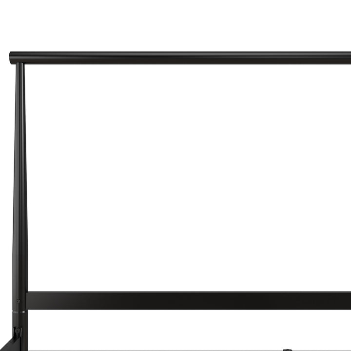 Calixa Modern Metal Bed with Multiple Height Adjustment Options - Black - Full