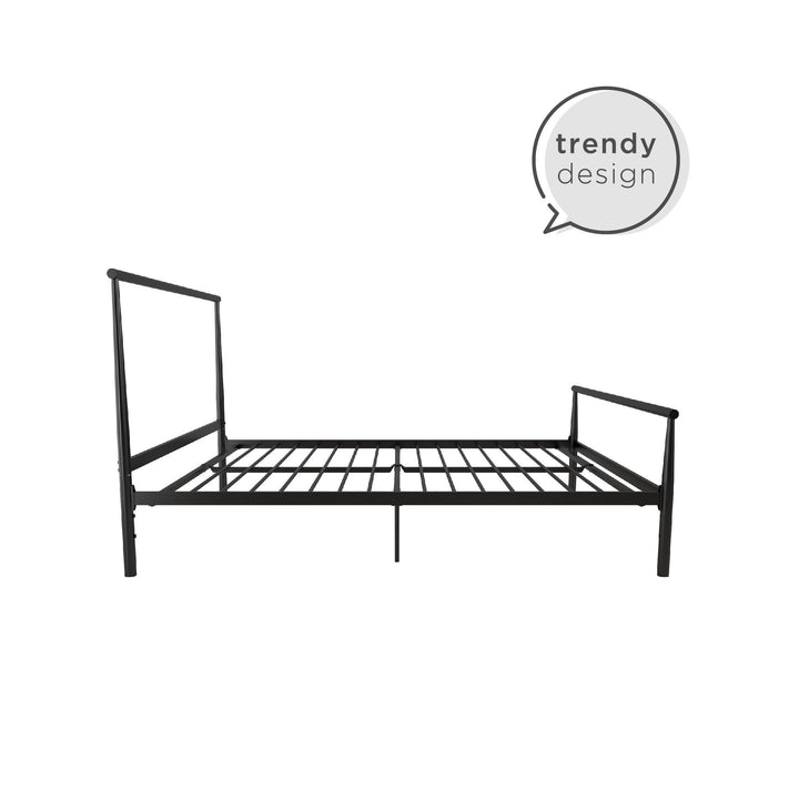 Calixa Modern Metal Bed with Multiple Height Adjustment Options - Black - Full