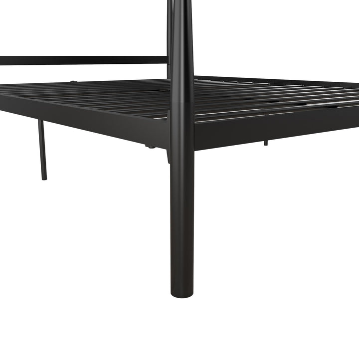 Calixa Modern Metal Bed with Multiple Height Adjustment Options - Black - Full