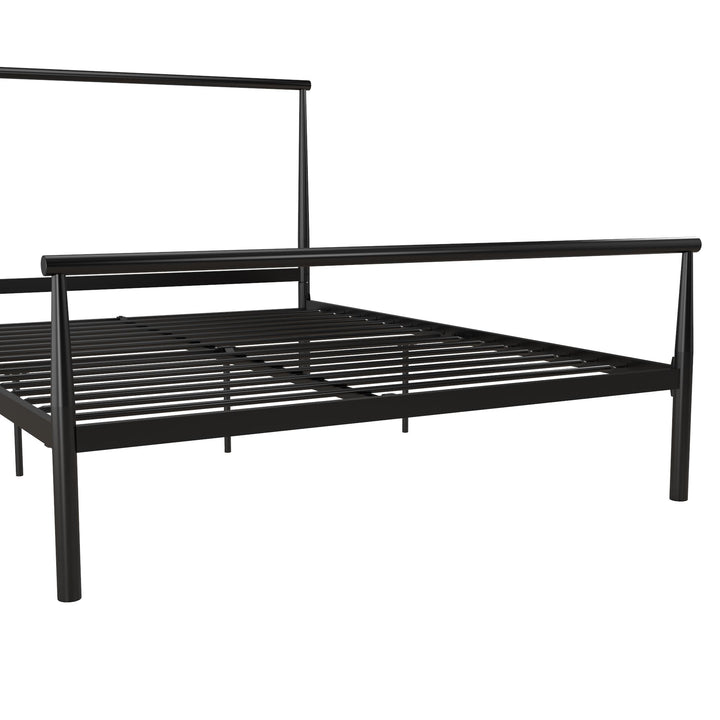 Calixa Modern Metal Bed with Multiple Height Adjustment Options - Black - Full
