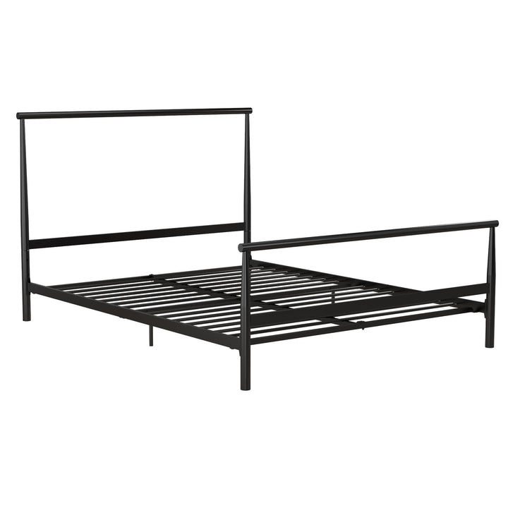 Calixa Modern Metal Bed with Multiple Height Adjustment Options - Black - Full