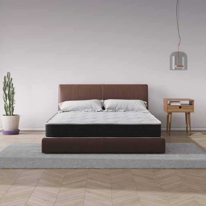 Vitality 8 Inch Encased Coil with Charcoal Infused Memory Foam Hybrid Mattress - White - Queen