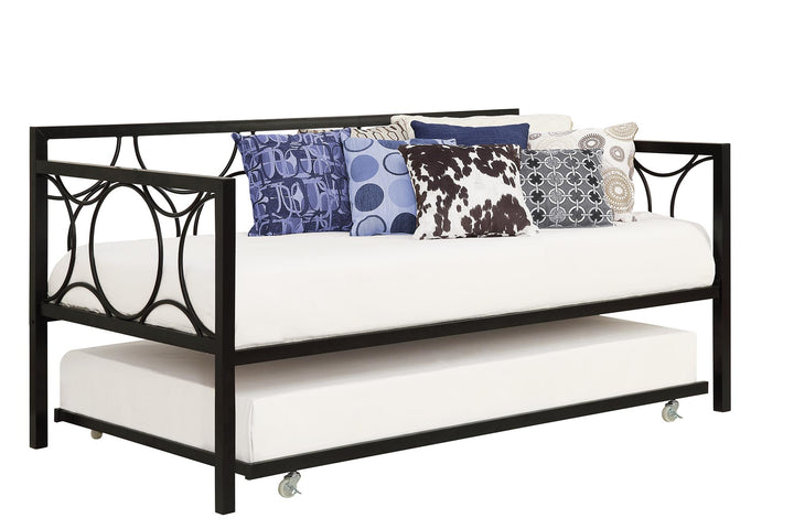 Universal Metal Trundle for Daybeds with Slats (Trundle Only) - Black - Twin