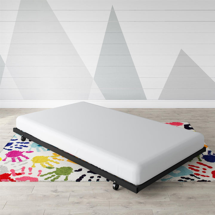 Universal Metal Trundle for Daybeds with Slats (Trundle Only) - Black - Twin