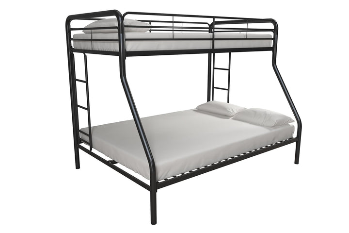 Dusty Twin over Full Metal Bunk Bed with Integrated Ladder - Black - Twin-Over-Full