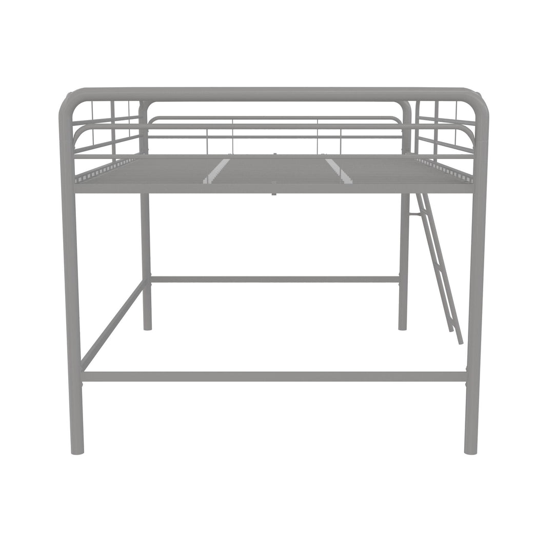 Full Metal Loft Bed with Jett Junior Design -  Silver  -  Full