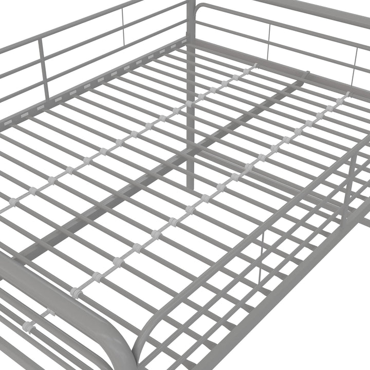 Jett Junior Full Metal Loft Bed with 3 Step Ladder - Silver - Full