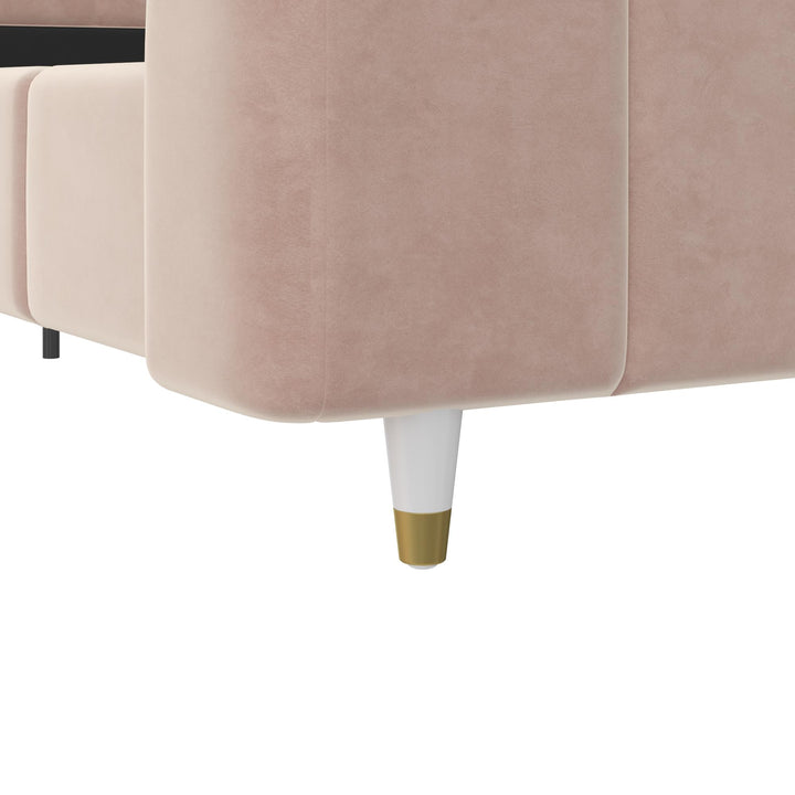 Valentina Upholstered Bed with Channel Tufting - Pink - Full