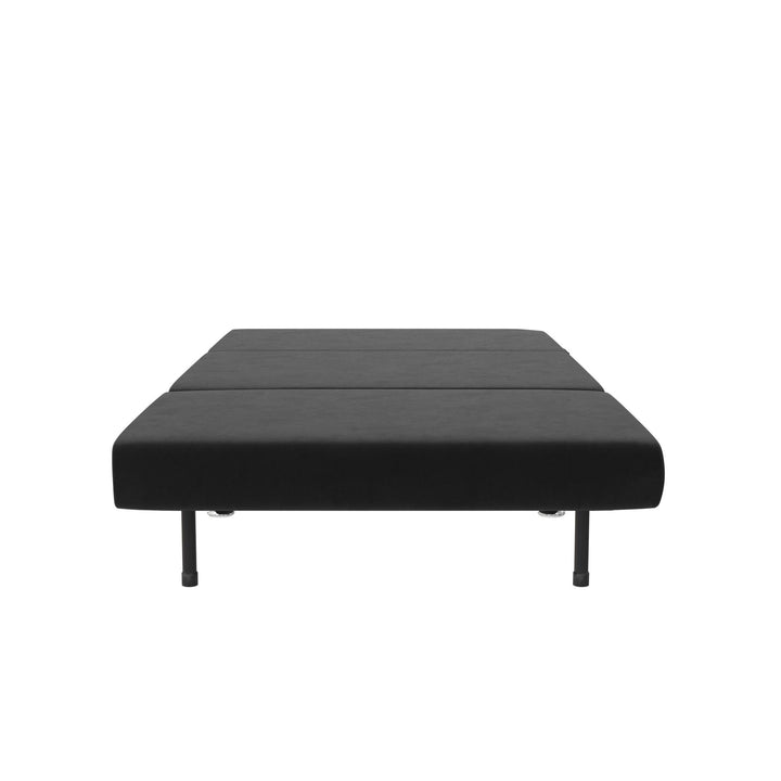 Mikko Seater Flip Chair with Wood Frame and Steel Legs - Black