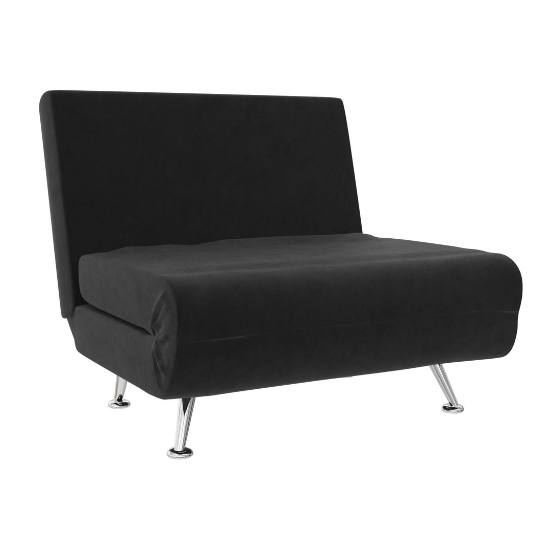 Mikko Seater Flip Chair with Wood Frame and Steel Legs - Black