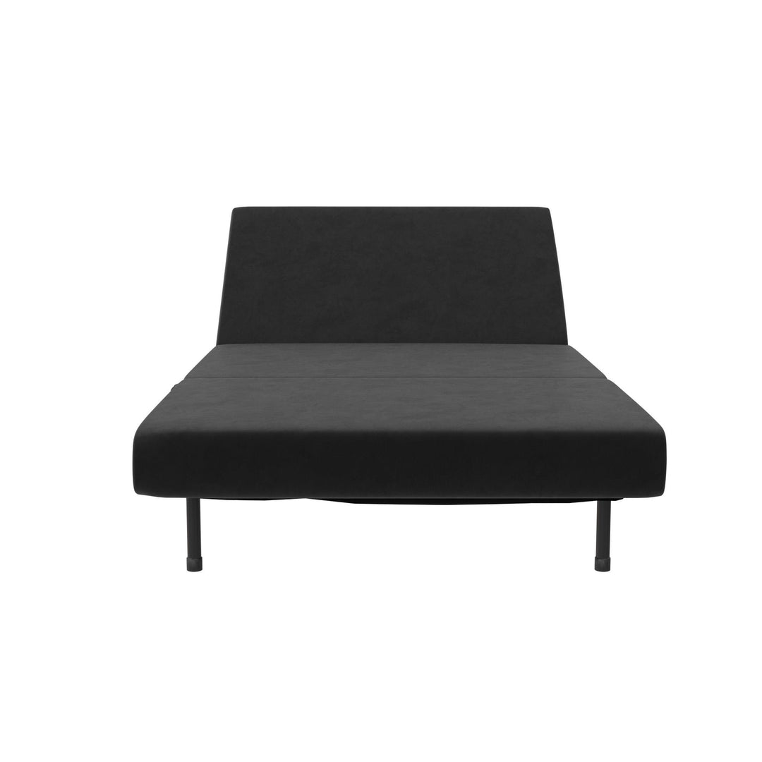 Mikko Seater Flip Chair with Wood Frame and Steel Legs - Black
