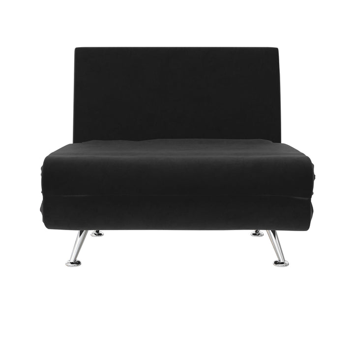Mikko Seater Flip Chair with Wood Frame and Steel Legs - Black