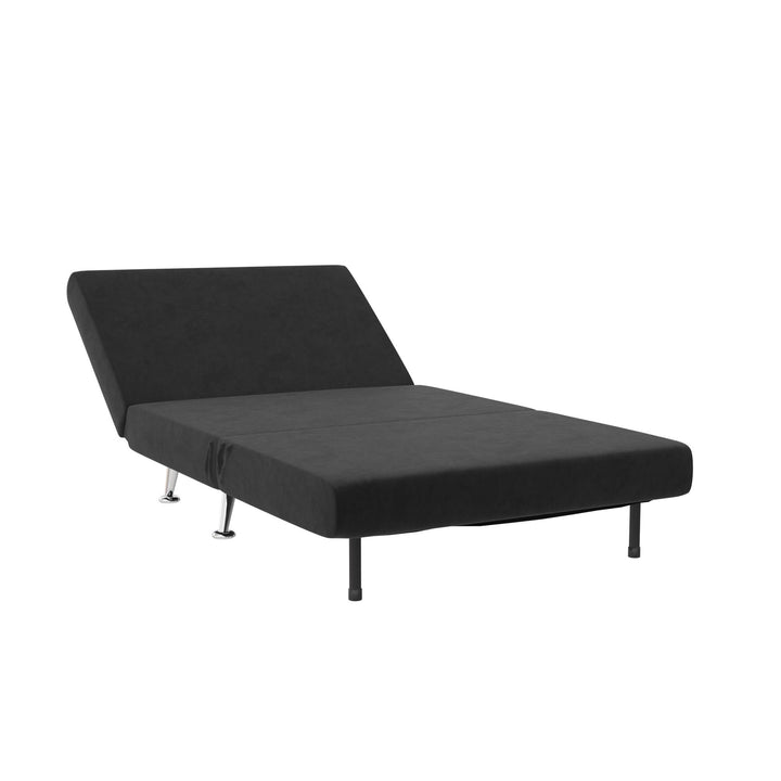 Mikko Seater Flip Chair with Wood Frame and Steel Legs - Black
