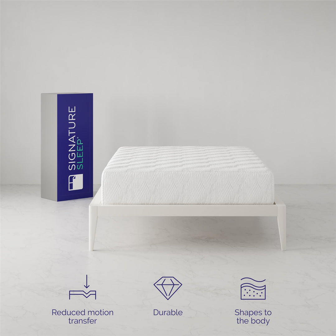 Memoir 12 Inch Memory Foam Mattress Relieves Pressure Points - White - Full