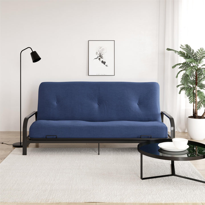 Callen 8 Inch Full Size Poly Filled Futon Mattress - Navy - Full