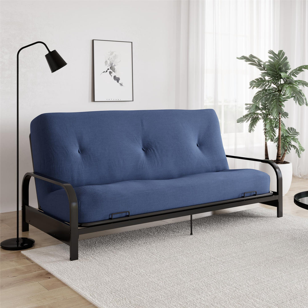 Callen 8 Inch Full Size Poly Filled Futon Mattress - Navy - Full