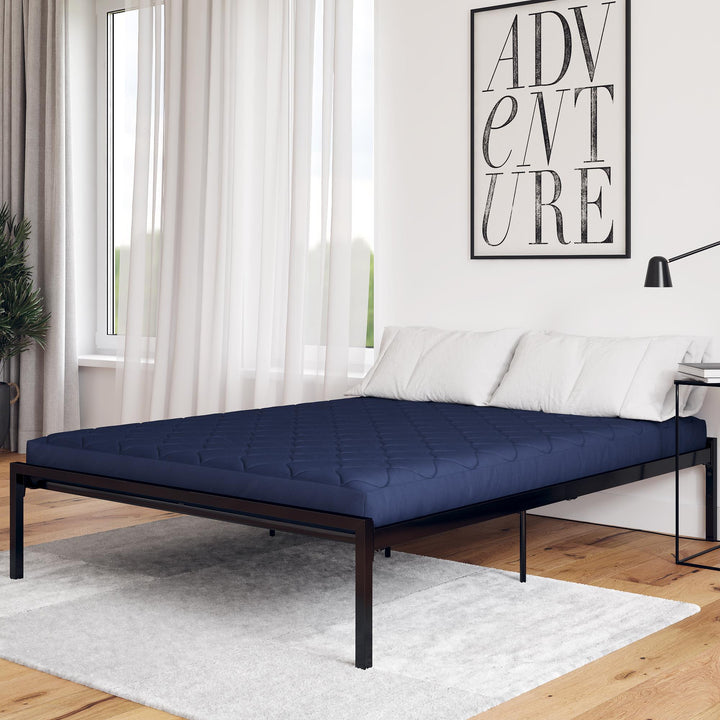 6 Inch Quilted Mattress with Machine Washable Cover - Navy - Full