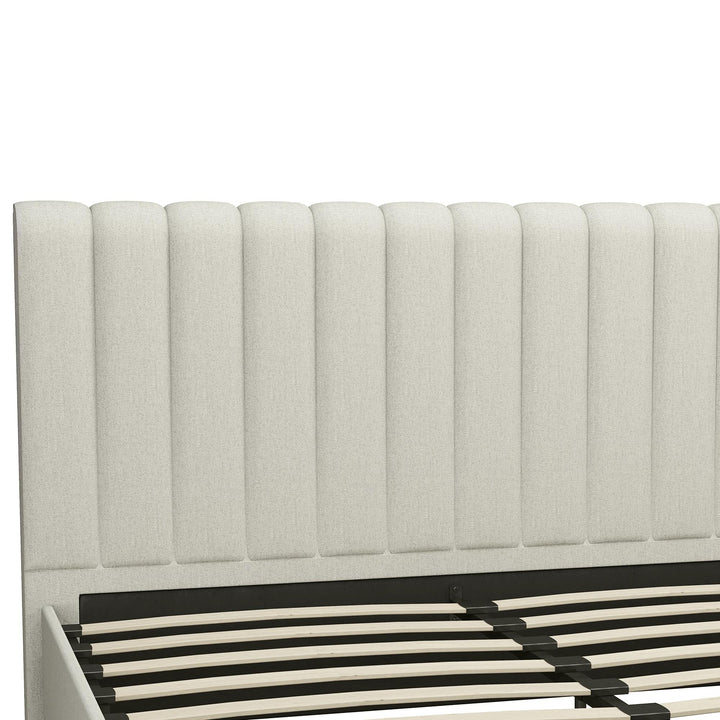Brittany bed with tufted headboard -  Gray 