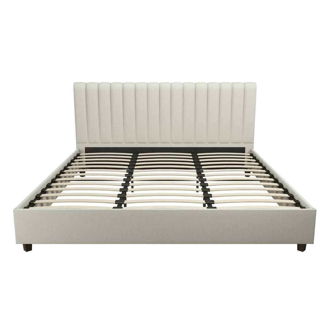 Upholstered bed Brittany channel tuft -  Gray 