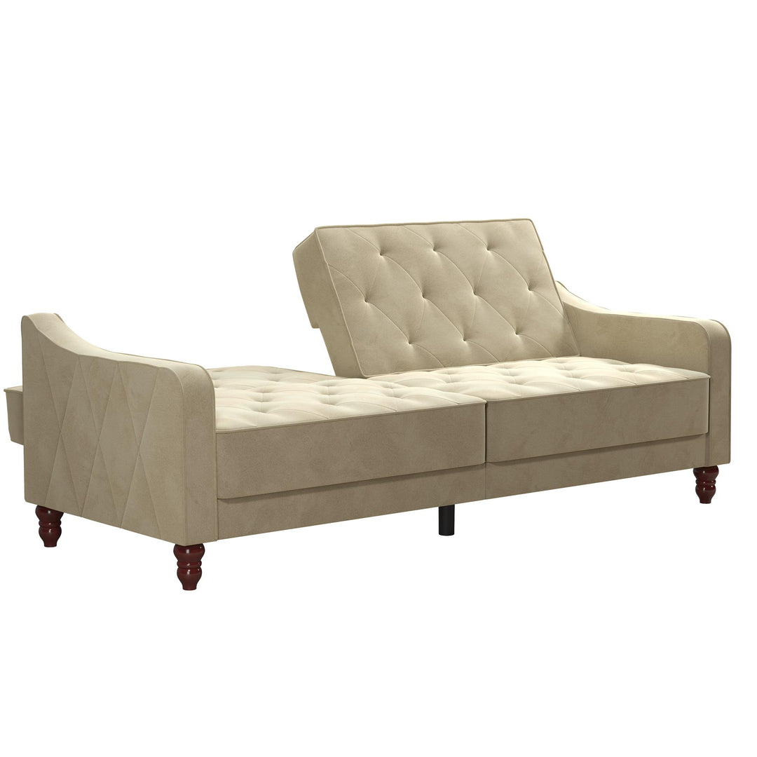 Vintage Tufted Split Back Futon - Beige