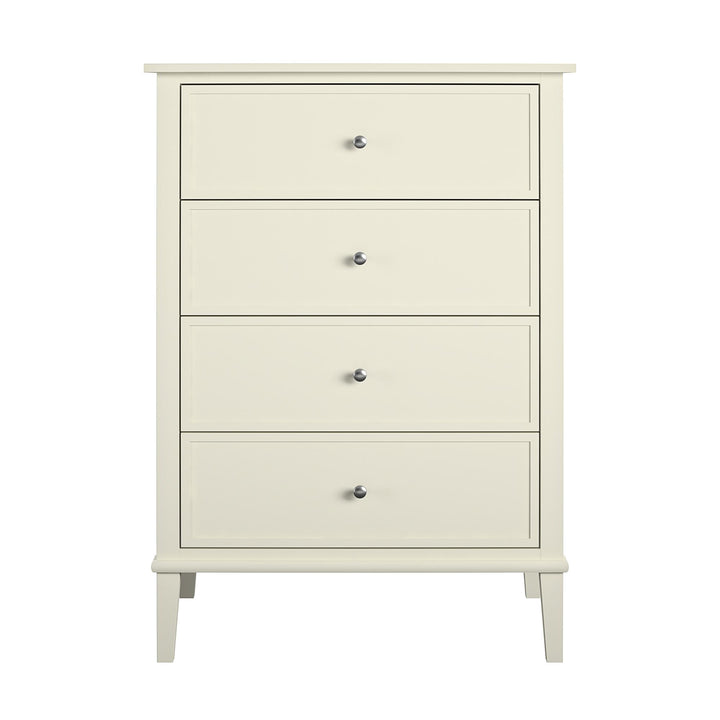 Franklin 4 Drawer Dresser with Durable Metal Slides  -  White