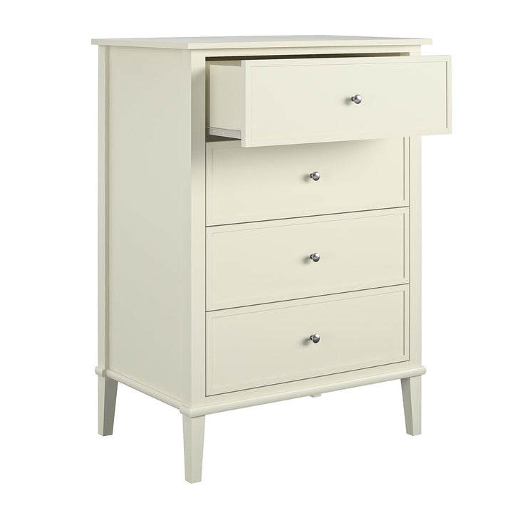 Bedroom storage with durable slides -  White