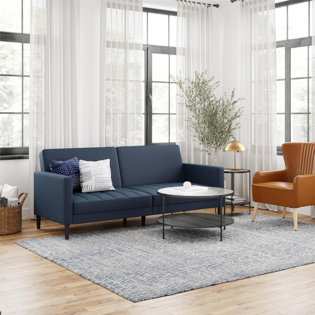 DHP Farnsworth Upholstered Futon Sofa - Navy