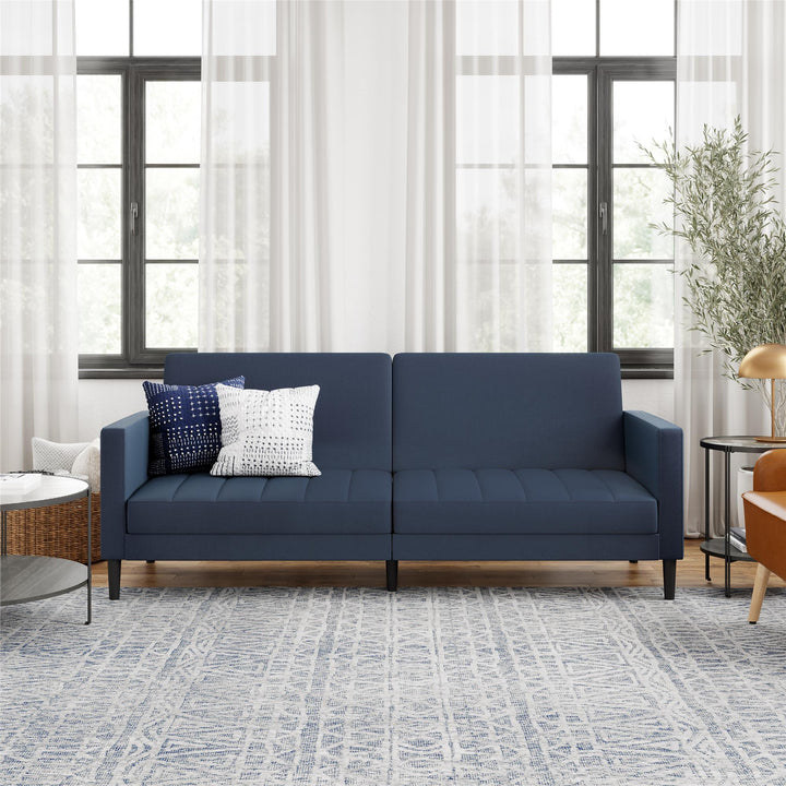 DHP Farnsworth Upholstered Futon Sofa - Navy