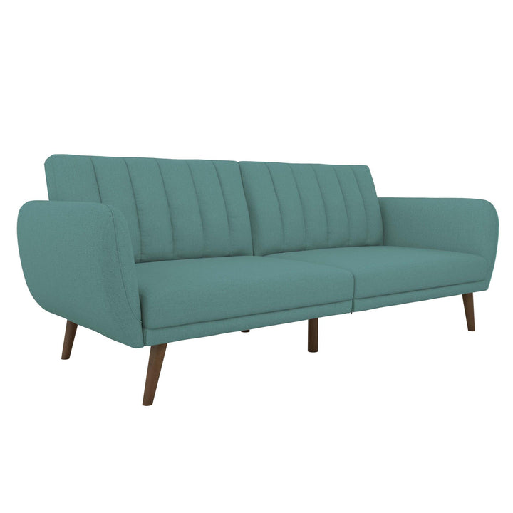 Vertical channel tufting futon -  Teal