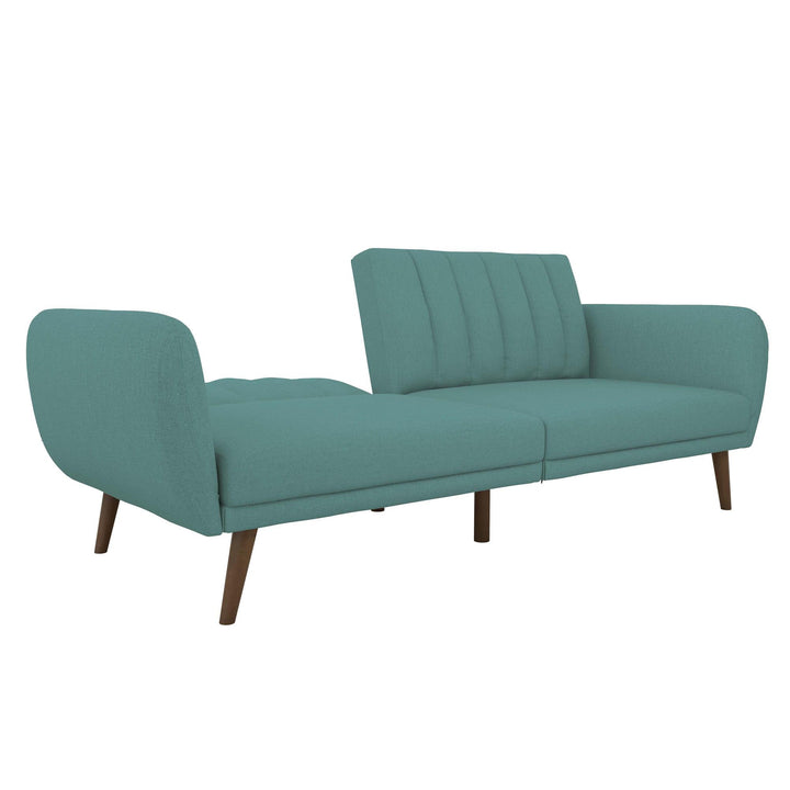 Futon with curved armrests -  Teal