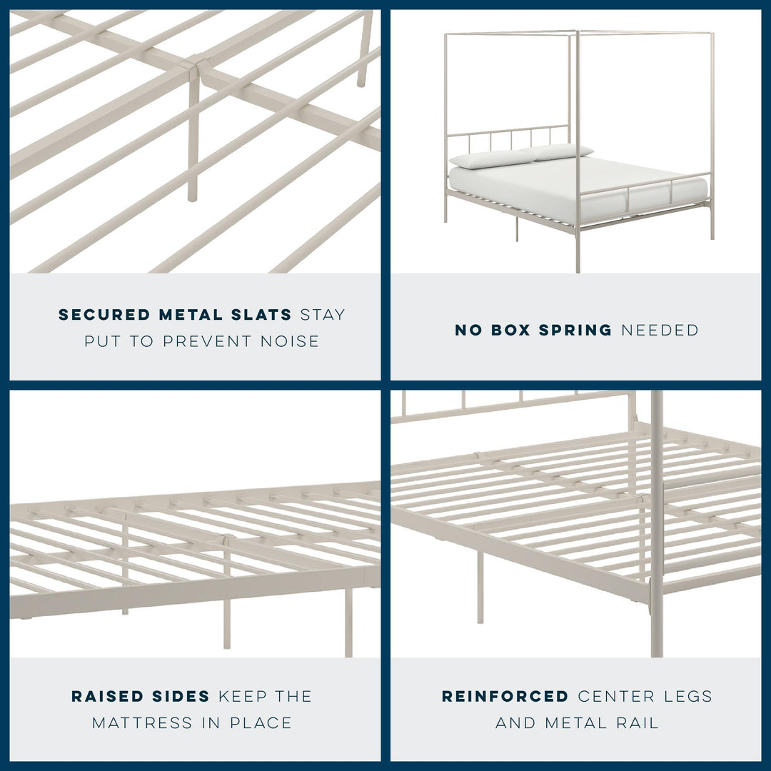 Stylish and Comfortable Marion Canopy Bed -  White 